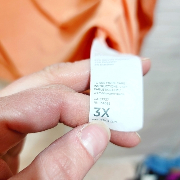 FABLETICS LONG SLEEVE NEOPRENE ORANGE WORKOUT TOP, SZ 3x - Picture 4 of 7